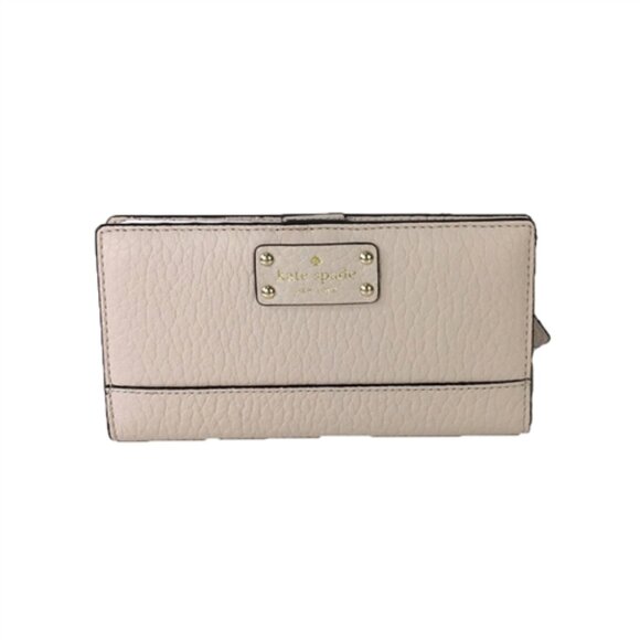 Kate Spade Bay Street Stacy Wallet gray pebbled leather